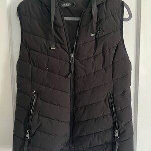 Ralph Lauren Black Quilted Hooded Vest